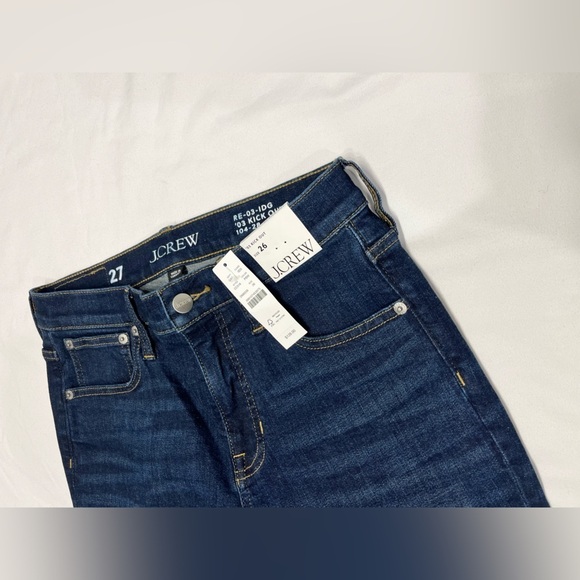 J Crew Mid Rise Cropped Kickout Jeans 2003 Super Stretch Basil Penny Wash 27 NWT - Picture 9 of 11